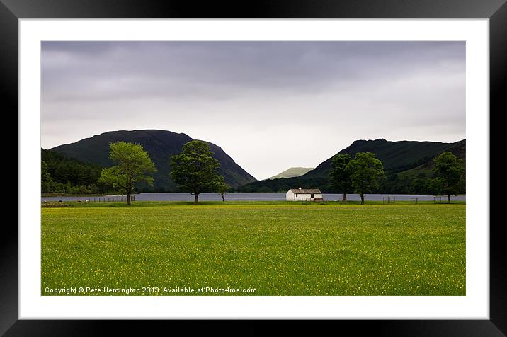 Buttercups and  Buttermere Framed Mounted Print by Pete Hemington