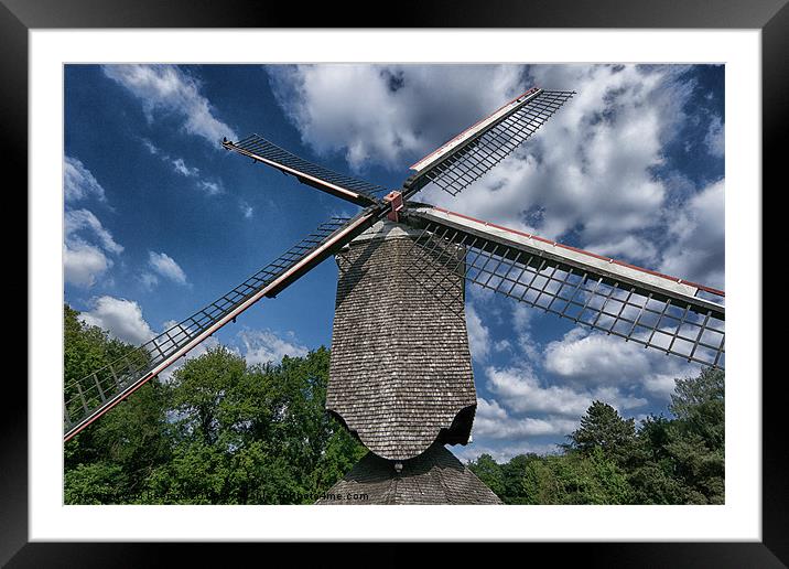 windmill Framed Mounted Print by Jo Beerens