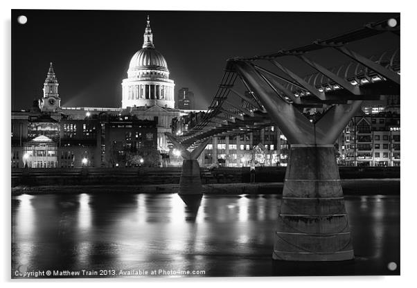 Bridge to St Pauls Acrylic by Matthew Train