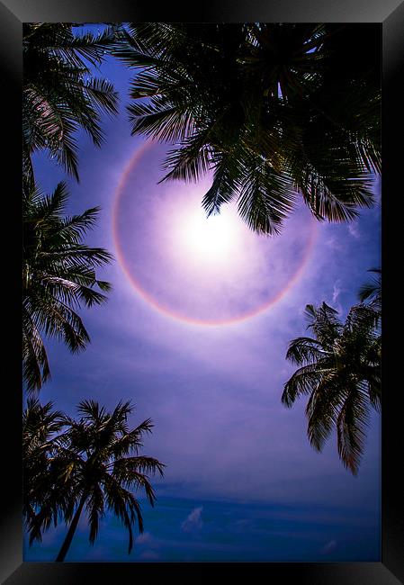 Sun Halo. Maldives Framed Print by Jenny Rainbow