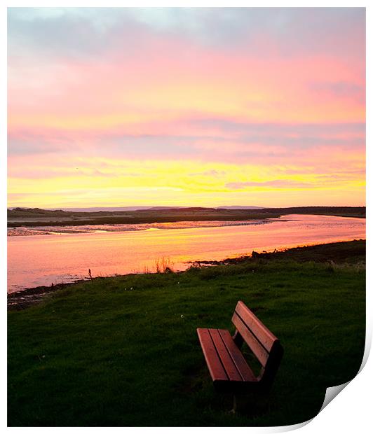 winter sunrise at Lossiemouth Print by Lloyd Fudge