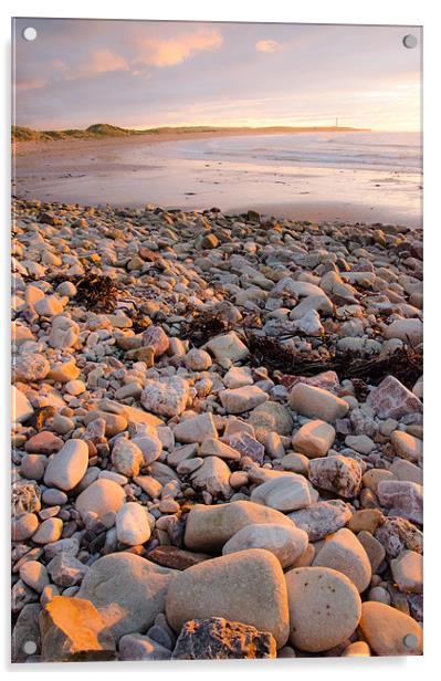 sunset on lossiemouth west beach Acrylic by Lloyd Fudge