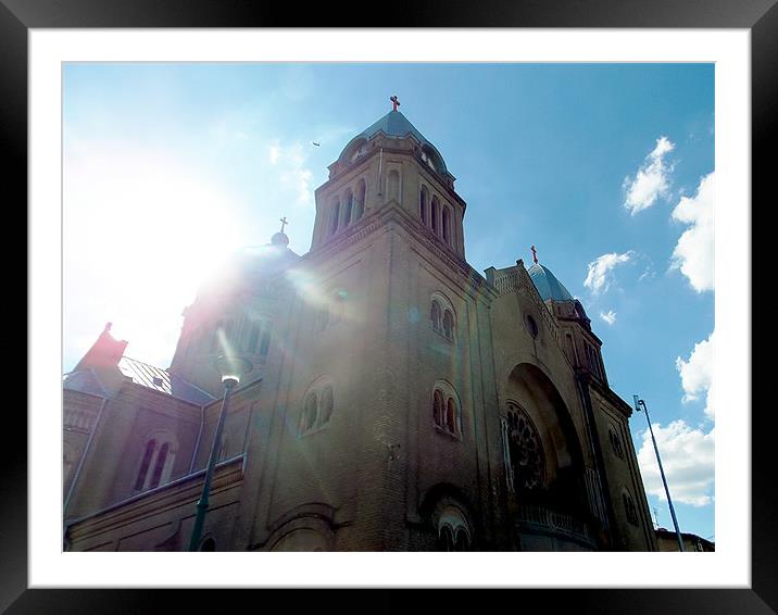 church in the sunshine Framed Mounted Print by elvira ladocki