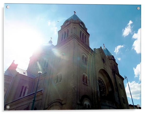 church in the sunshine Acrylic by elvira ladocki