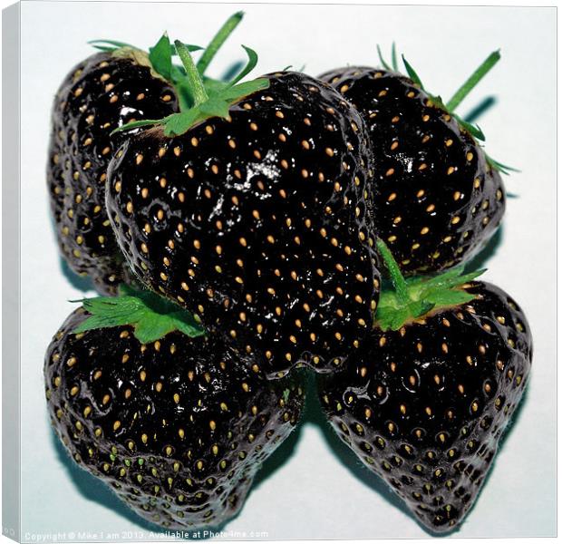 Black Strawberries Canvas Print by Thanet Photos