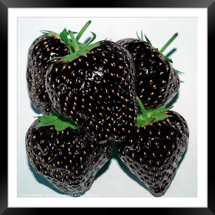 Black Strawberries Framed Mounted Print by Thanet Photos