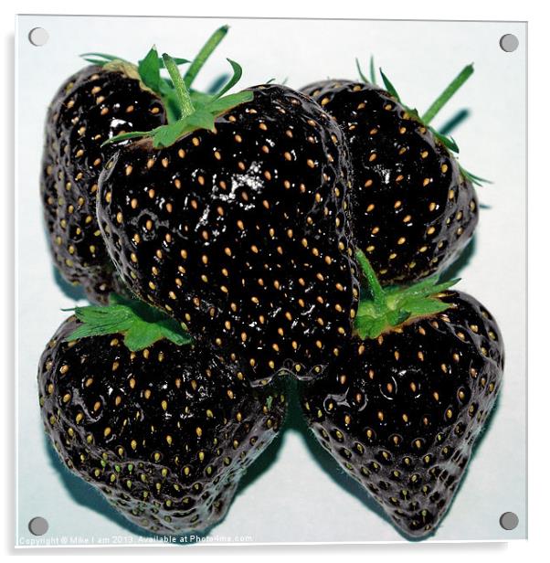 Black Strawberries Acrylic by Thanet Photos