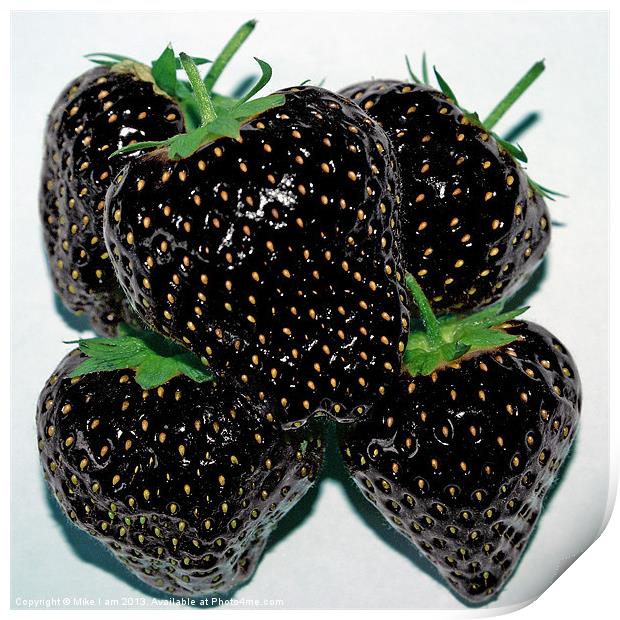 Black Strawberries Print by Thanet Photos