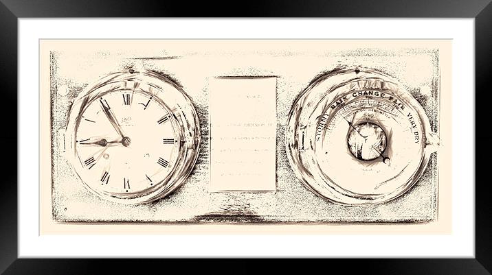 Ships Clock Framed Mounted Print by Fraser Hetherington