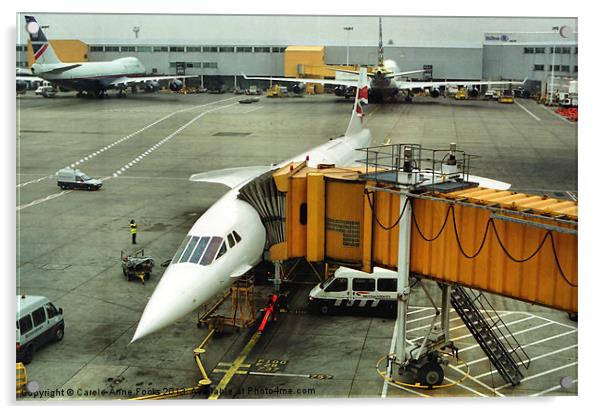 Concorde at Heathrow London Acrylic by Carole-Anne Fooks