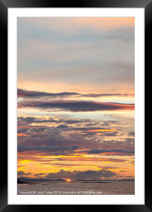 Sunset on scottish beach Framed Mounted Print by Lloyd Fudge