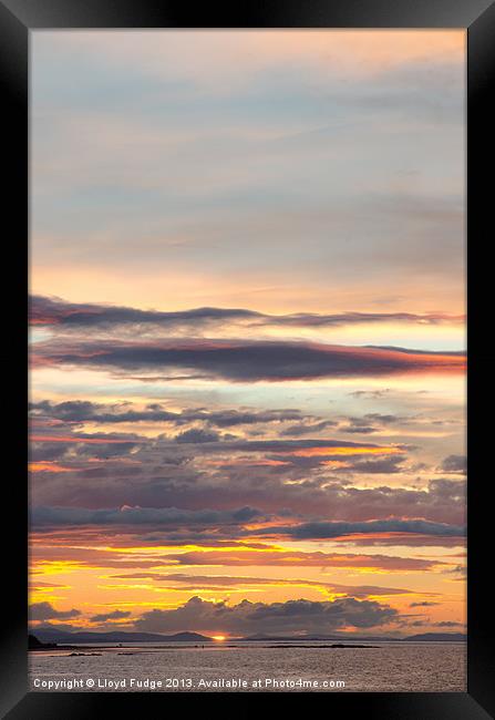 Sunset on scottish beach Framed Print by Lloyd Fudge
