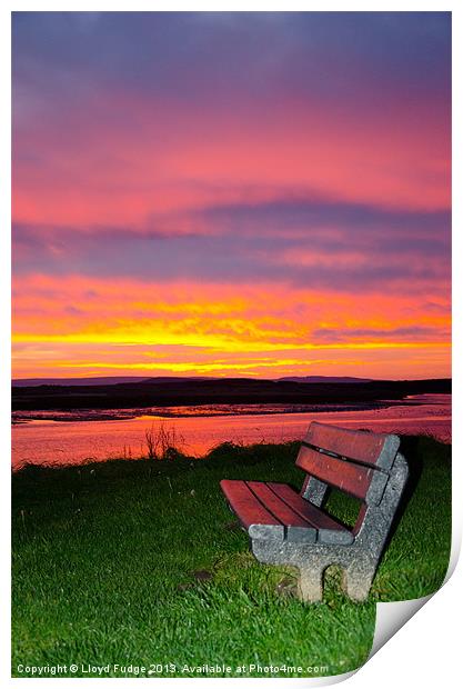 sunrise at beach Print by Lloyd Fudge