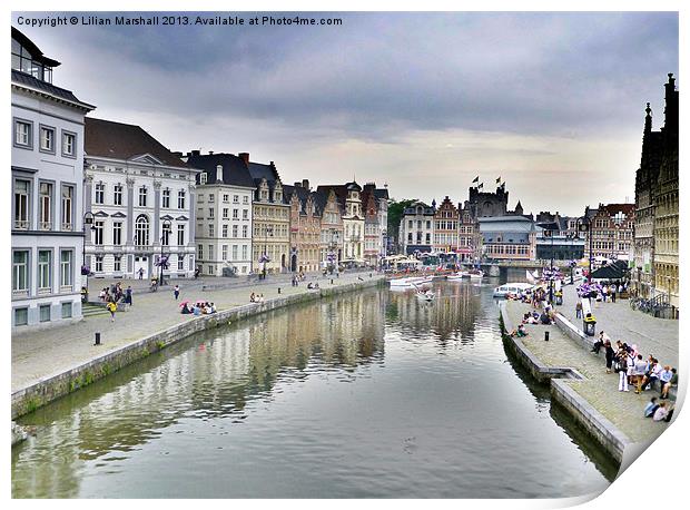 Ghent-Belgium Print by Lilian Marshall