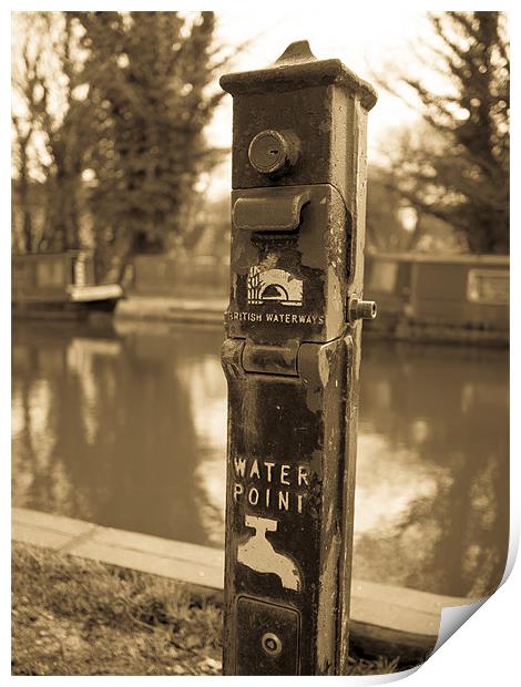 Canal Water Point, Kintbury, Berkshire, England, U Print by Mark Llewellyn