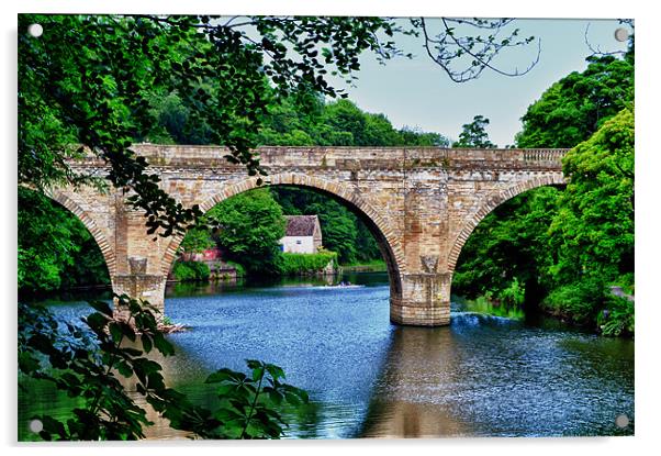 Prebends Bridge: Durham Acrylic by John Ellis