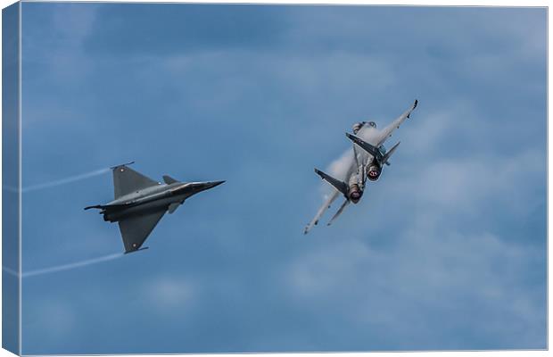 Flanker vs Rafale Canvas Print by P H