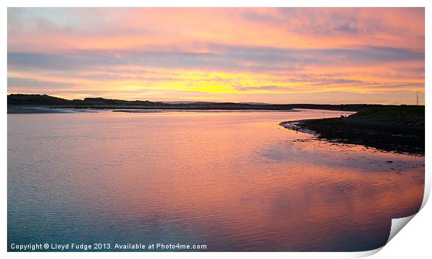 sunrise over lossiemouth river Print by Lloyd Fudge