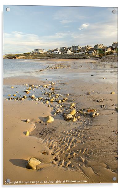 lossiemouth beach on a warm winters day Acrylic by Lloyd Fudge