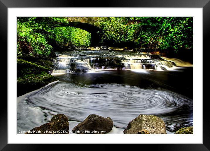 Waterfall Swirl Framed Mounted Print by Valerie Paterson