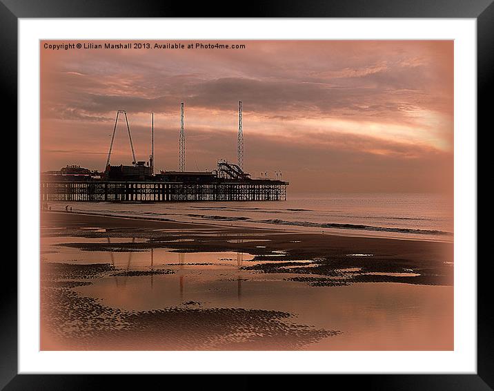 South Pier at Sunset Framed Mounted Print by Lilian Marshall
