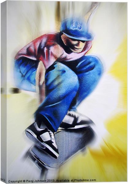 Skateboard King Canvas Print by Perry Johnson