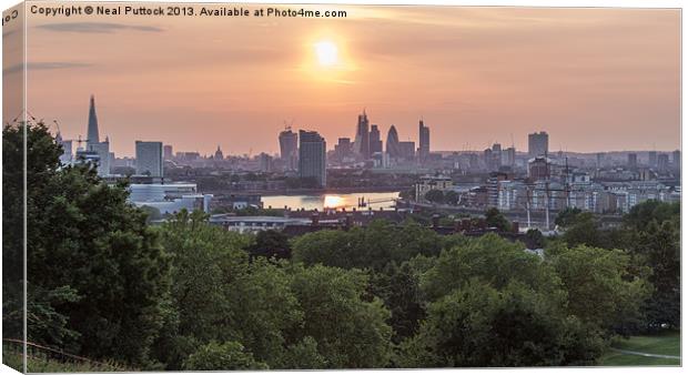 Sunset over London Canvas Print by Neal P