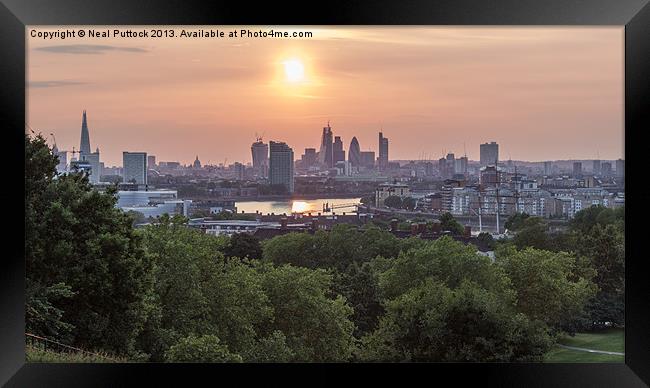 Sunset over London Framed Print by Neal P