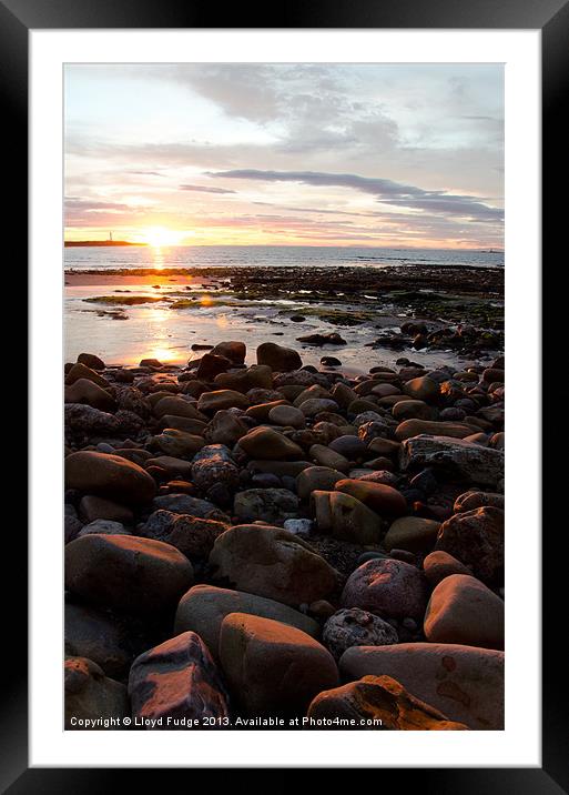 sunset over Lossiemouth beach Framed Mounted Print by Lloyd Fudge