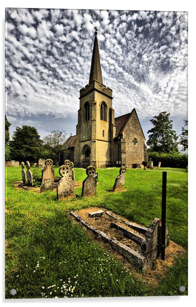 Chedburgh Church Acrylic by Darren Burroughs