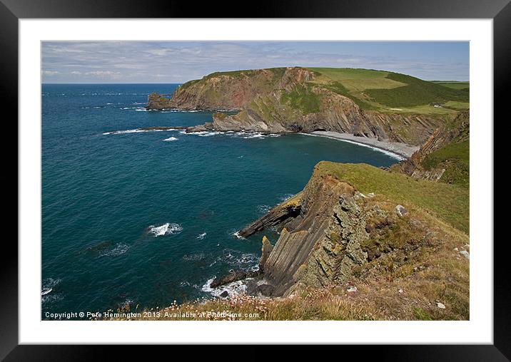 Hartland from Smoothlands Framed Mounted Print by Pete Hemington