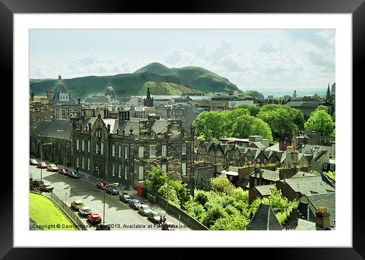 Edinburgh City and Arthurs Seat Framed Mounted Print by Carole-Anne Fooks