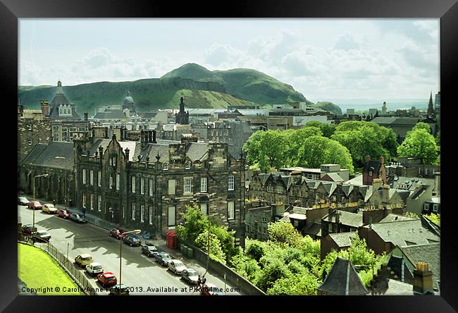 Edinburgh City and Arthurs Seat Framed Print by Carole-Anne Fooks