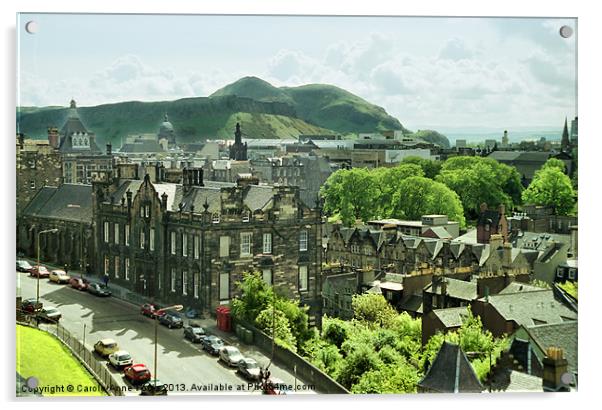 Edinburgh City and Arthurs Seat Acrylic by Carole-Anne Fooks