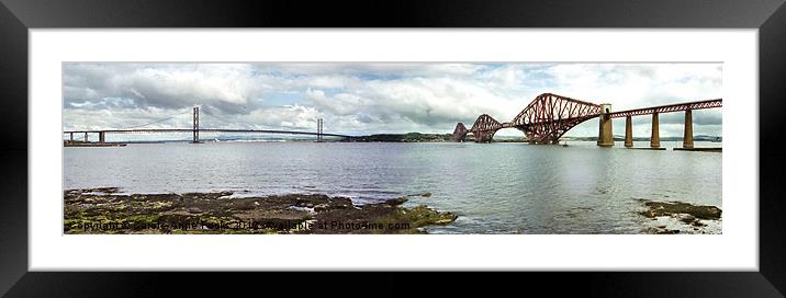 Firth of Forth Bridges Panorama Framed Mounted Print by Carole-Anne Fooks