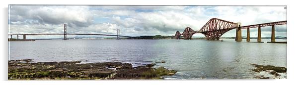 Firth of Forth Bridges Panorama Acrylic by Carole-Anne Fooks