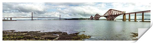 Firth of Forth Bridges Panorama Print by Carole-Anne Fooks