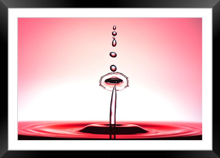 Fluid Art droplet splash Framed Mounted Print by Terry Pearce