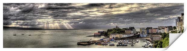 Tenby Harbour Panoramic Print by Simon West