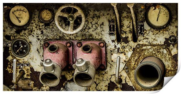 Rusting fire engine pump Print by Ian Jones