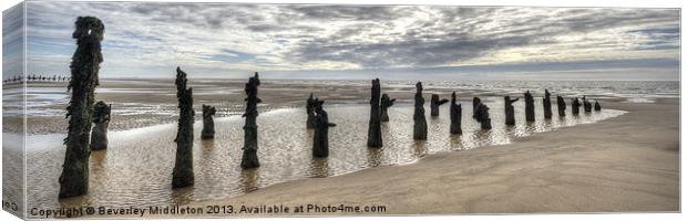 Spurn Point Breakers Canvas Print by Beverley Middleton