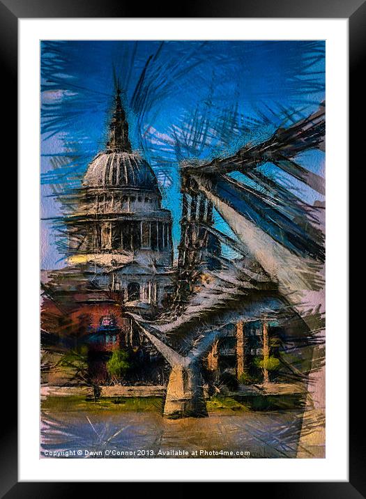 St Pauls Cathedral Framed Mounted Print by Dawn O'Connor