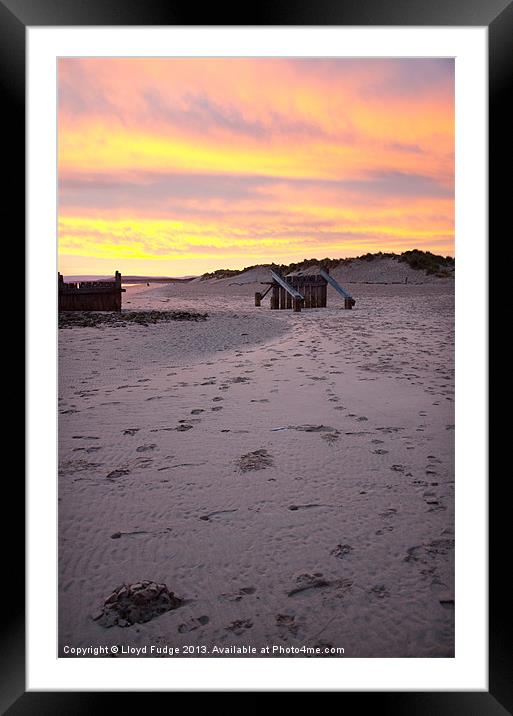 Sunrise on east beach at lossiemouth Framed Mounted Print by Lloyd Fudge