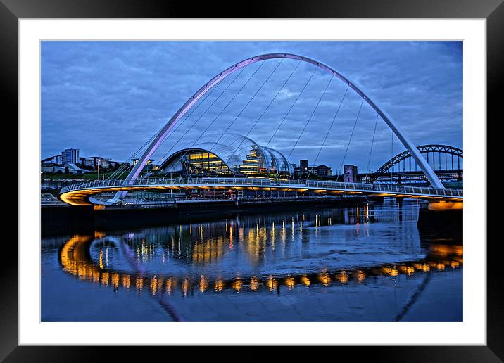 Millennium Bridge Painting Framed Mounted Print by George Young