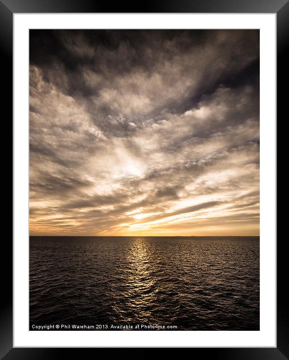 North Sea Sunrise Framed Mounted Print by Phil Wareham