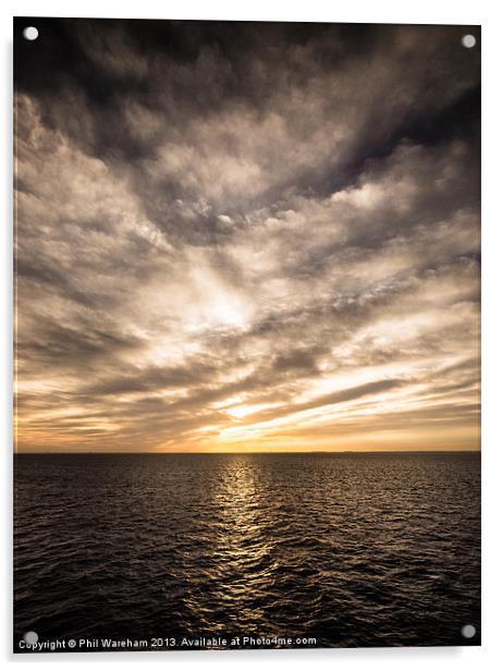 North Sea Sunrise Acrylic by Phil Wareham