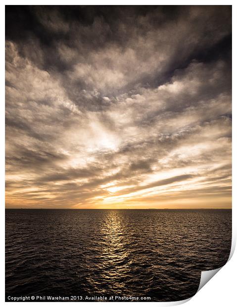 North Sea Sunrise Print by Phil Wareham