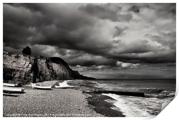 Sidmouth looking East Print by Pete Hemington