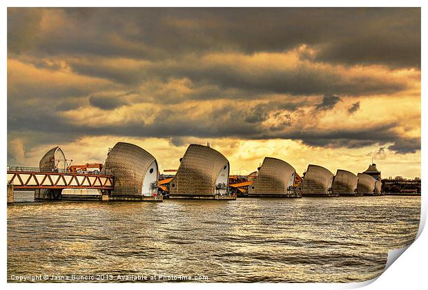 Thames Barrier Print by Jasna Buncic