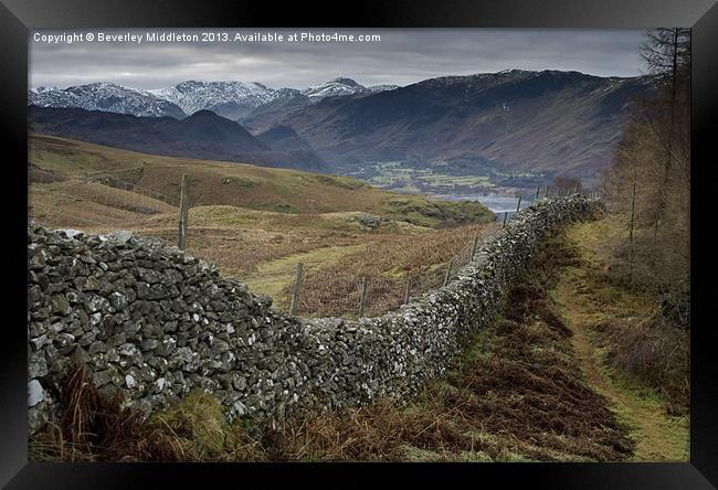 View to Borrowdale Framed Print by Beverley Middleton